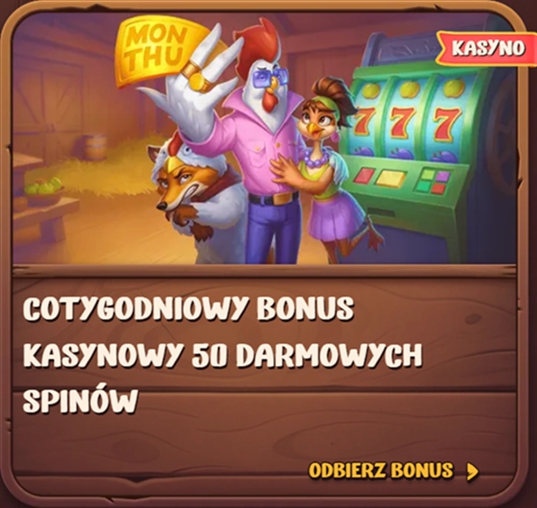 Cotygodniowy bonus kasynowy 50 darmowych spinów od Roostino Casino