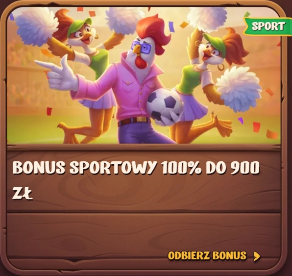 Bonus sportowy 100% do 900 zł z kurczakiem i piłką nożną