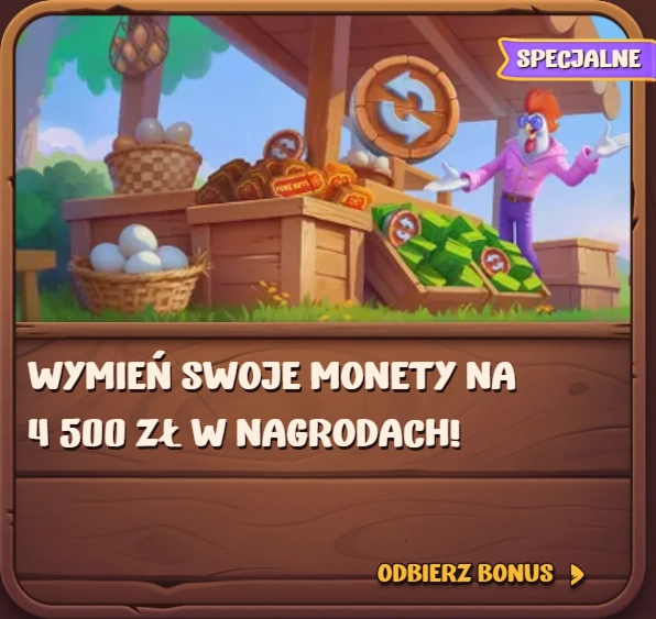 Wymień monety na 4500 zł w nagrodach - odbierz bonus