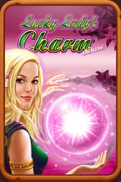 Kobieta z kryształową kulą i napisem Lucky Lady's Charm Deluxe