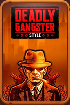 Grafika gangstera w kapeluszu z pistoletami, styl retro