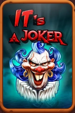Przerażający klaun z niebieskimi włosami i makijażem w stylu "It's a Joker